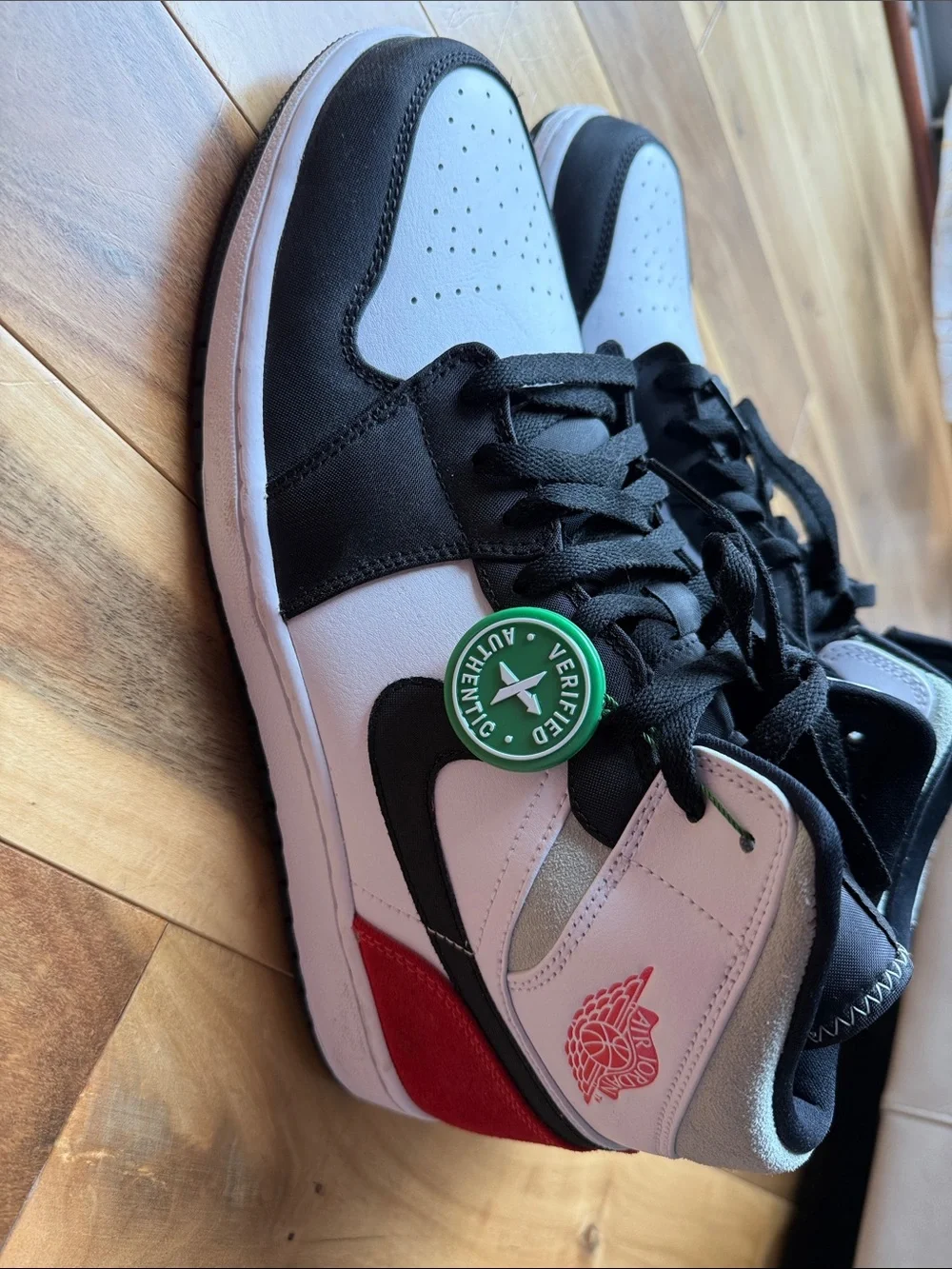 Jordan Black, White & Red High-Top Sneakers
